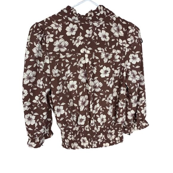 Monteau Los Angeles Faux Wrap Crop Blouse S - Picture 4 of 4